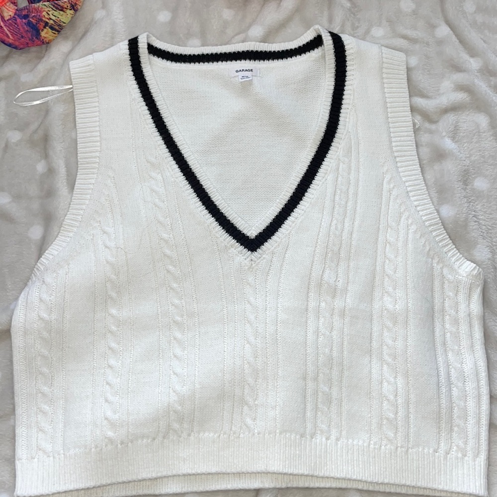 Garage cropped sweater vest